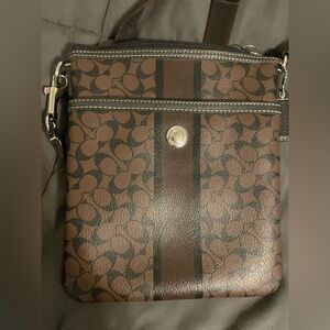 Coach Brown Patterned Crossbody Bag